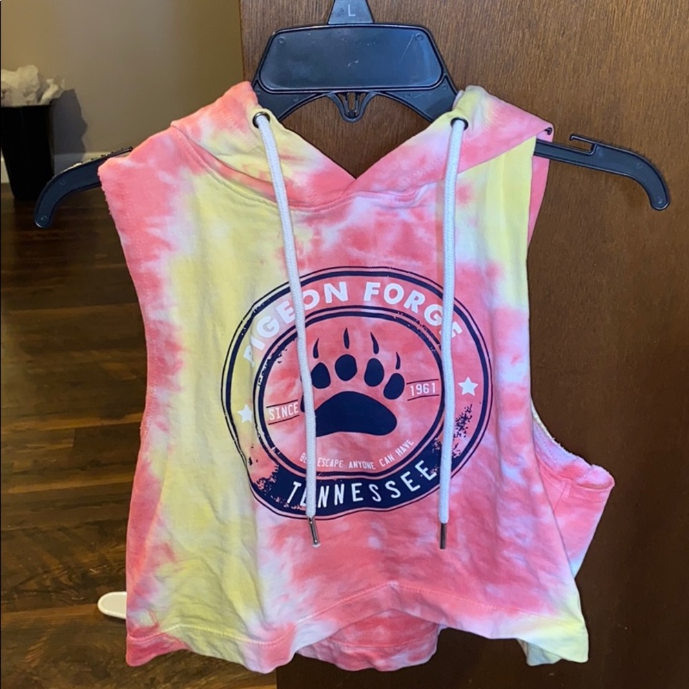 cropped sleeveless hoodie